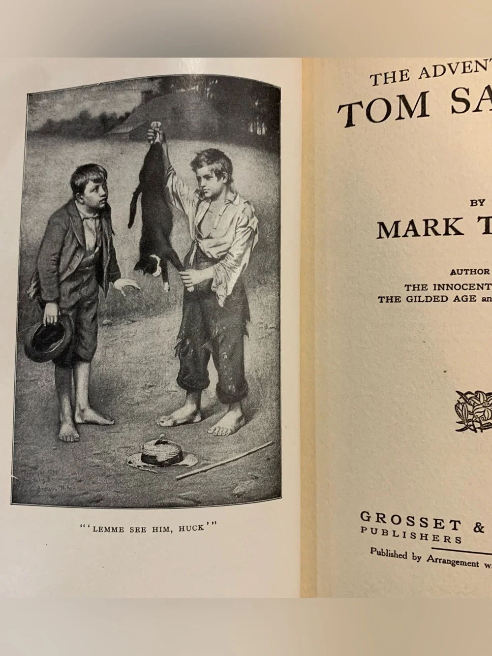 Vintage Adventures Tom Sawyer 1920 Original Mark Twain Green Hardcover Collectib